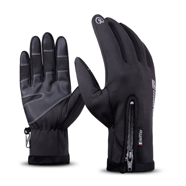 Guantes de Escalada Térmicos Impermeables al Viento con Forro Polar de Dedo Completo