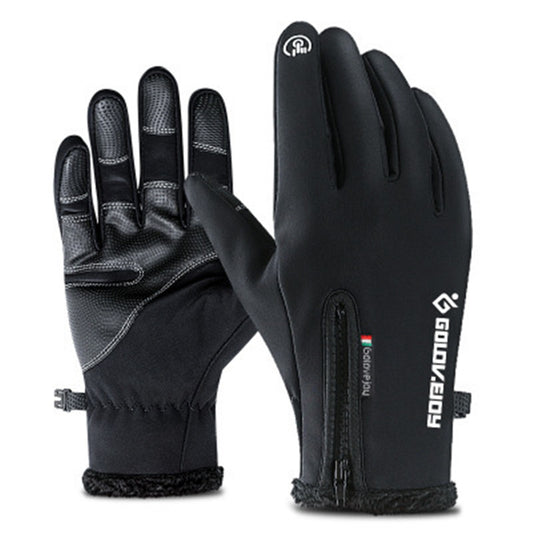 Guantes de Escalada Térmicos Impermeables al Viento con Forro Polar de Dedo Completo