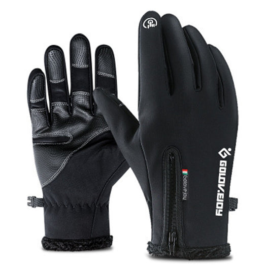 Guantes de Escalada Térmicos Impermeables al Viento con Forro Polar de Dedo Completo