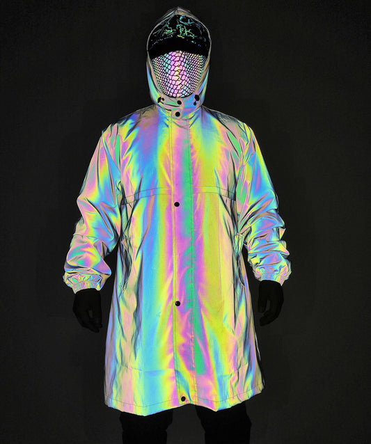 Capa Cortaviento Reflectante Holográfica Impermeable Talla Grande