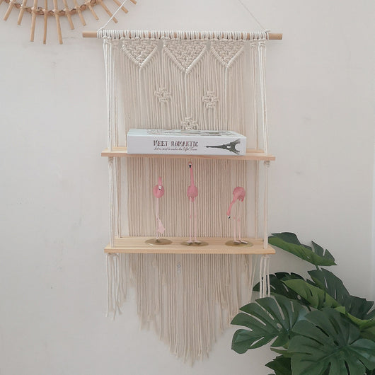 Estante Tapiz Tejido a Mano Bohemio Nórdico de Dos Capas para Pared - Image 15