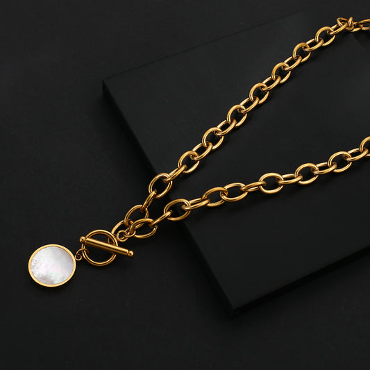 Collar Cadena Fritillaria con Broche de Clavícula - Elegancia y Temperamento para Mujer