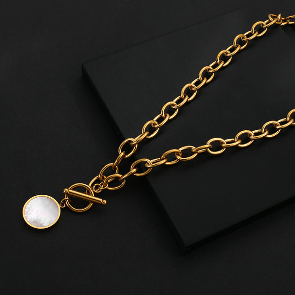 Collar Cadena Fritillaria con Broche de Clavícula - Elegancia y Temperamento para Mujer