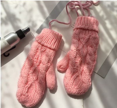Guantes Tejidos Coreanos Doble Grosor para Cuello - Manoplas de Invierno Elegantes para Mujer - Image 3