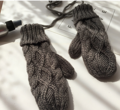 Guantes Tejidos Coreanos Doble Grosor para Cuello - Manoplas de Invierno Elegantes para Mujer - Image 4