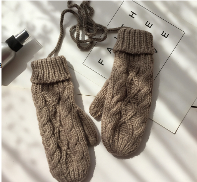 Guantes Tejidos Coreanos Doble Grosor para Cuello - Manoplas de Invierno Elegantes para Mujer - Image 5