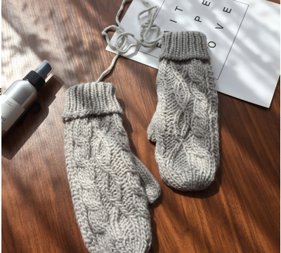 Guantes Tejidos Coreanos Doble Grosor para Cuello - Manoplas de Invierno Elegantes para Mujer - Image 6