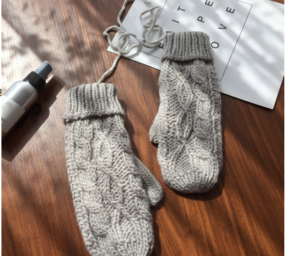 Guantes Tejidos Coreanos Doble Grosor para Cuello - Manoplas de Invierno Elegantes para Mujer - Image 6