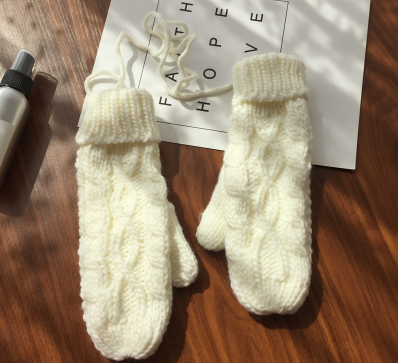 Guantes Tejidos Coreanos Doble Grosor para Cuello - Manoplas de Invierno Elegantes para Mujer - Image 8