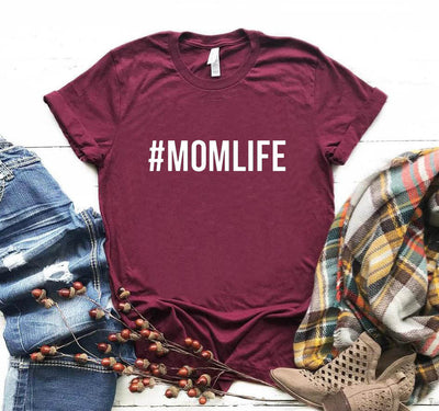 Playera Suelta MOMLIFE con Estampado de Letras y Cuello Redondo - Image 11