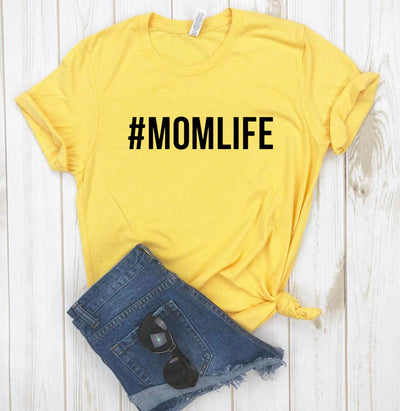 Playera Suelta MOMLIFE con Estampado de Letras y Cuello Redondo - Image 7