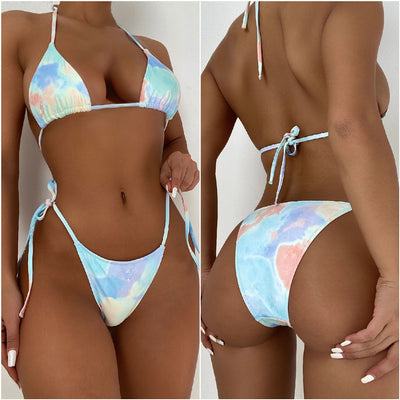 Bikini Tie-dye con Abertura Lateral Sexy para Mujer - Image 17
