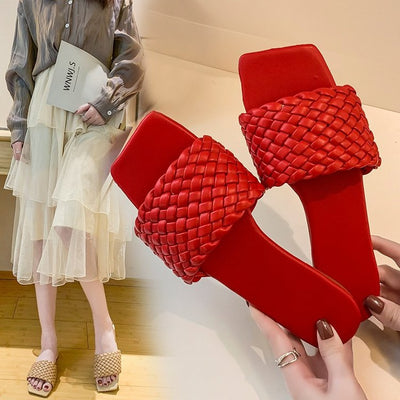 Sandalias Tejidas de Playa para Mujer - Estilo Moderno Talla Grande