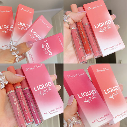 Set de 3 Labiales Líquidos Mate Aterciopelado - Tonos Rosado, Café Latte y Naranja Marrón - Image 12