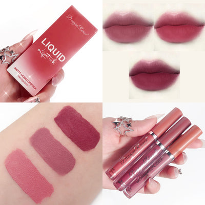 Set de 3 Labiales Líquidos Mate Aterciopelado - Tonos Rosado, Café Latte y Naranja Marrón - Image 6