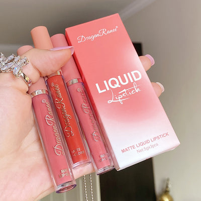 Set de 3 Labiales Líquidos Mate Aterciopelado - Tonos Rosado, Café Latte y Naranja Marrón - Image 5