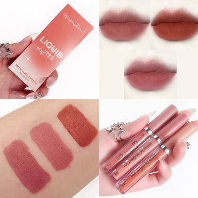 Set de 3 Labiales Líquidos Mate Aterciopelado - Tonos Rosado, Café Latte y Naranja Marrón - Image 7