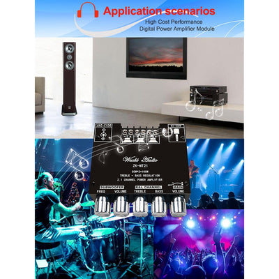 Amplificador Digital Bluetooth 2.1 Canales con Control Remoto - Image 11