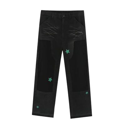 Pantalones Vaqueros Tie-Dye Hombre Rectos Sueltos Estilo Coreano Tendencia Urbana - Image 11