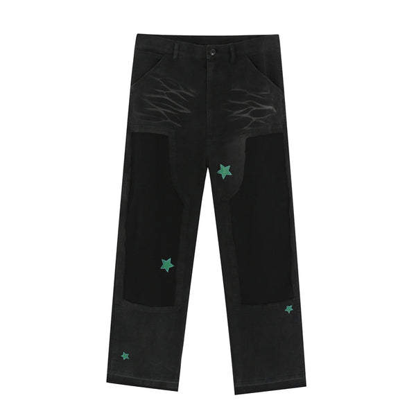 Pantalones Vaqueros Tie-Dye Hombre Rectos Sueltos Estilo Coreano Tendencia Urbana