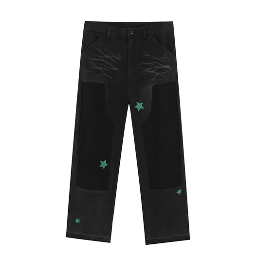 Pantalones Vaqueros Tie-Dye Hombre Rectos Sueltos Estilo Coreano Tendencia Urbana