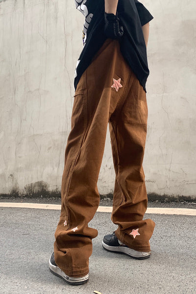 Pantalones Vaqueros Tie-Dye Hombre Rectos Sueltos Estilo Coreano Tendencia Urbana - Image 3