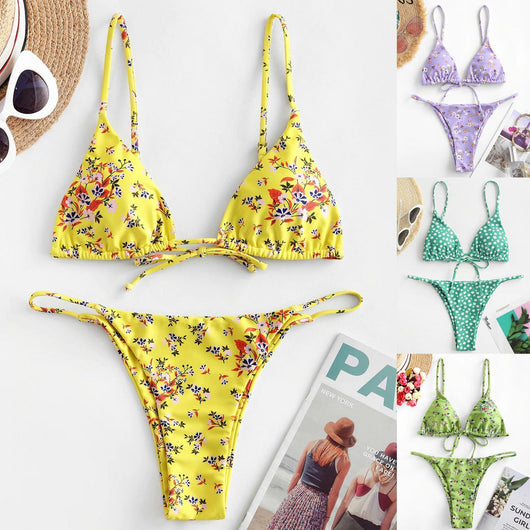 Traje de Baño Floral con Diseño Asimétrico y Bolso Integrado - Image 7