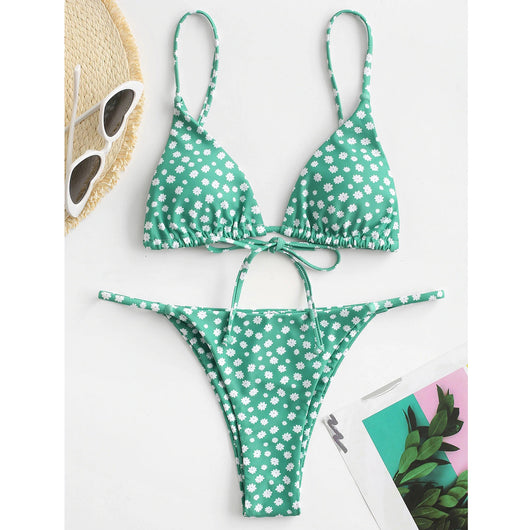 Traje de Baño Floral con Diseño Asimétrico y Bolso Integrado - Image 8