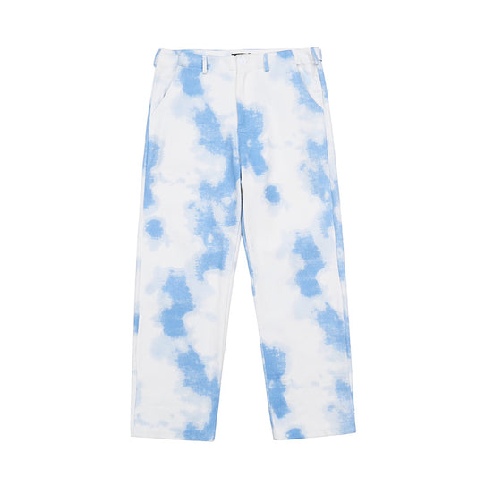 Overol Tie-Dye Degradado Retro Europeo Pantalón Suelto Casual de Calle