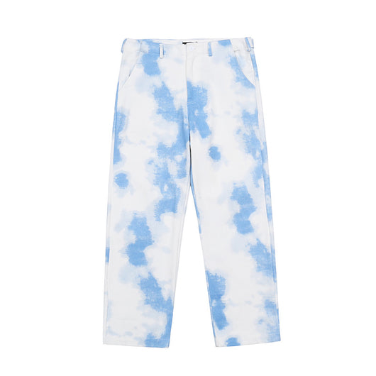 Overol Tie-Dye Degradado Retro Europeo Pantalón Suelto Casual de Calle