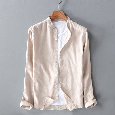 Camisa Casual de Algodón y Lino de Manga Larga - Image 10