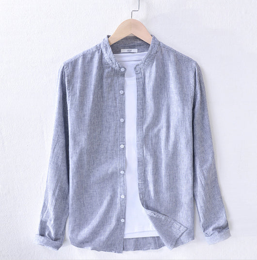 Camisa Casual de Algodón y Lino de Manga Larga - Image 11
