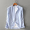Camisa Casual de Algodón y Lino de Manga Larga