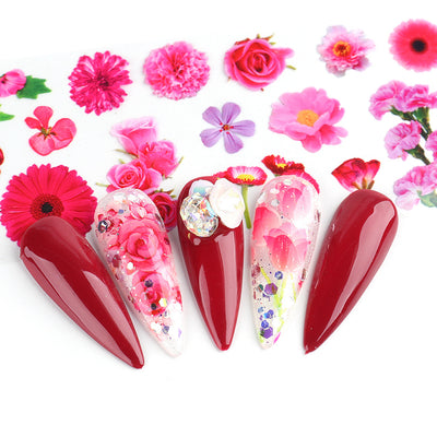 Calcomanías de Uñas Retro Floral Rosa con Encaje y Transferencia de Estrellas - Image 10
