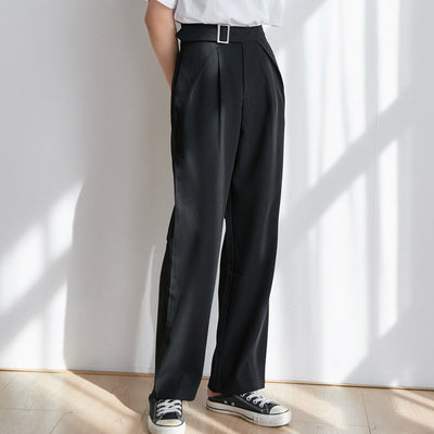 Pantalón Recto Cintura Alta Ajustable Estilo Coreano para Mujer - Image 4