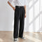 Pantalón Recto Cintura Alta Ajustable Estilo Coreano para Mujer