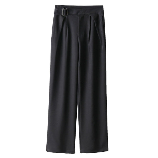 Pantalón Recto Cintura Alta Ajustable Estilo Coreano para Mujer