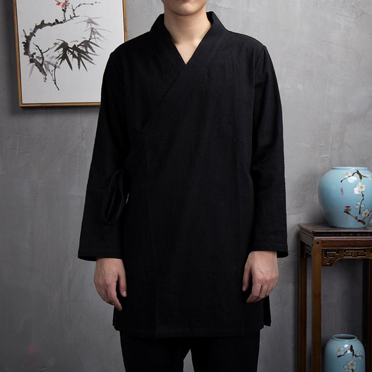 Kimono Templo de Lino - Túnica Suelta Estilo Asiático para Hombre - Image 9