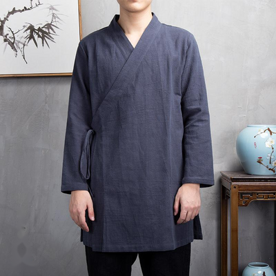 Kimono Templo de Lino - Túnica Suelta Estilo Asiático para Hombre - Image 7