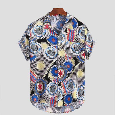 Camisa Vintage Estampada Suelta para Hombre - Estilo Casual de Verano - Image 2
