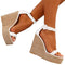 Sandalias Planas Talla Grande con Cuña de Cuerda - Colección Verano