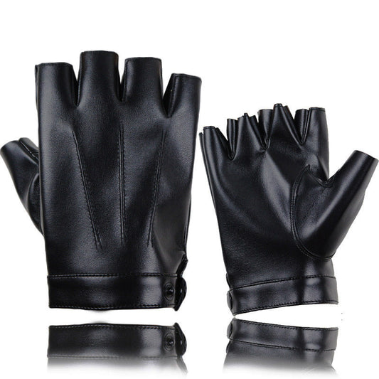 Guantes de Ciclismo Medio Dedo para Hombre y Mujer - Piel Sintética Antideslizante