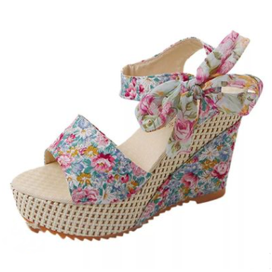 Sandalias Tacón Alto Mujer Estilo Coreano con Cordones y Suela Impermeable