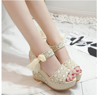 Sandalias Tacón Alto Mujer Estilo Coreano con Cordones y Suela Impermeable - Image 3