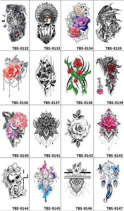Tatuajes Temporales Rosa Negra Impermeables y Duraderos - Diseño Totem Personalizable - Image 9