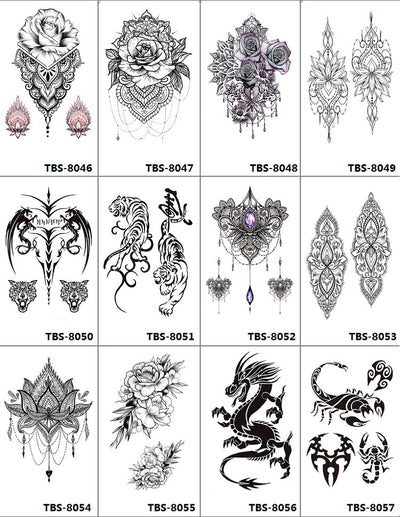 Tatuajes Temporales Rosa Negra Impermeables y Duraderos - Diseño Totem Personalizable - Image 8
