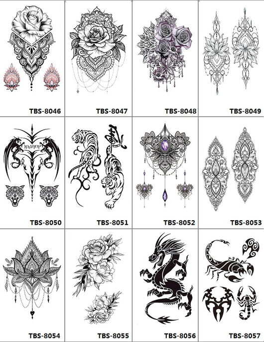 Tatuajes Temporales Rosa Negra Impermeables y Duraderos - Diseño Totem Personalizable - Image 8