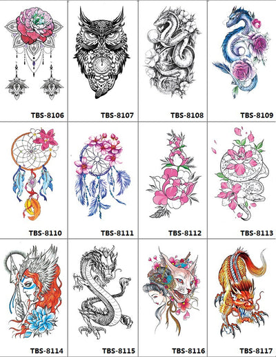 Tatuajes Temporales Rosa Negra Impermeables y Duraderos - Diseño Totem Personalizable - Image 10