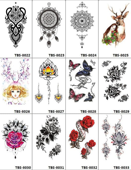Tatuajes Temporales Rosa Negra Impermeables y Duraderos - Diseño Totem Personalizable - Image 11