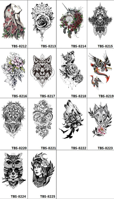 Tatuajes Temporales Rosa Negra Impermeables y Duraderos - Diseño Totem Personalizable - Image 15